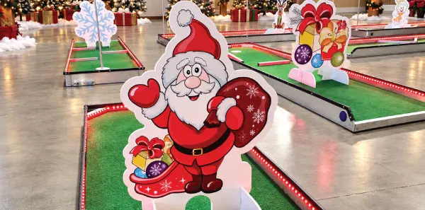 9 hole portable mini golf mobile miniature putt putt christmas themed fun figures
