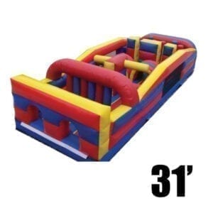 31' olympic inflatable obstacle course party rental Michigan