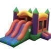 3n1 dual lane orange and purple inflatable bounce slide combo party rentals Michigan