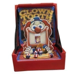 clown tooth knockdown carnival game party rental michigan