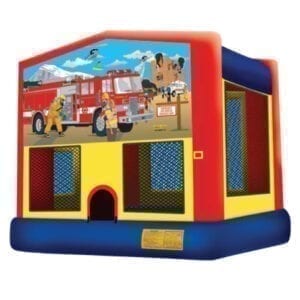 fire truck inflatable bounce house party rental Michigan
