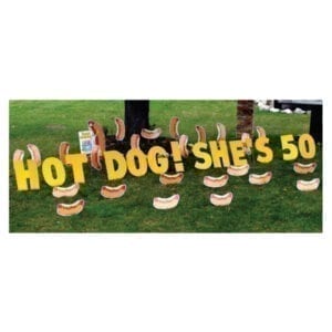 hot dogs yard greetings yard cards lawn signs happy birthday party rentals michigan