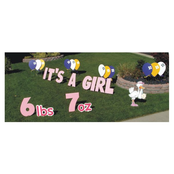 it's a girl yard greetings yard cards lawn signs happy birthday party rentals michigan