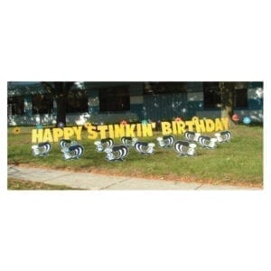 skunks yard greetings yard cards lawn signs happy birthday party rentals michigan