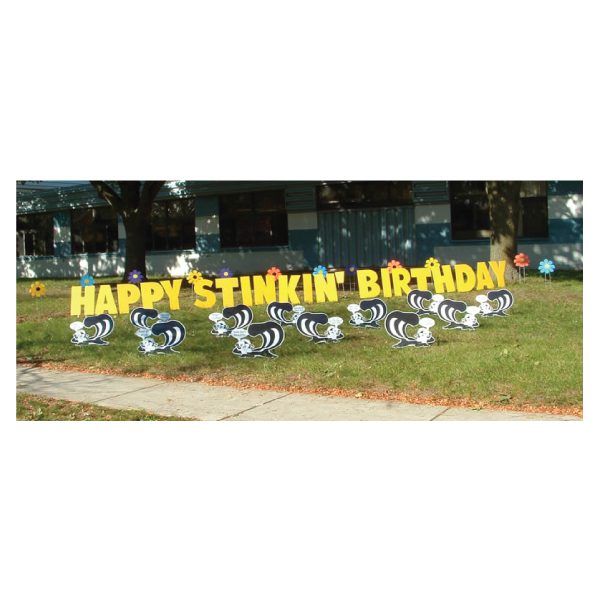 skunks yard greetings yard cards lawn signs happy birthday party rentals michigan