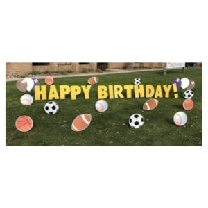 sports yard greetings yard cards lawn signs happy birthday party rentals michigan